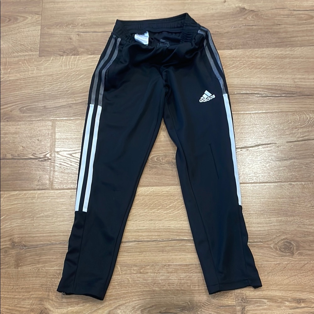 Adidas Kids Black Track Pants (great for soccer players) (youth 7-8)